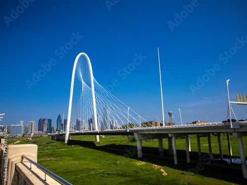 Dallas Texas Skyline with Margaret Hunt Hill Bridge