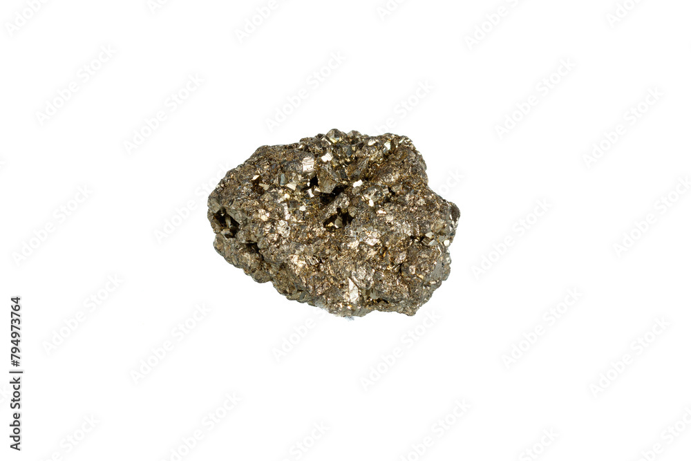 pyrite mineral stone macro on white background pyrite mineral stone macro on white background