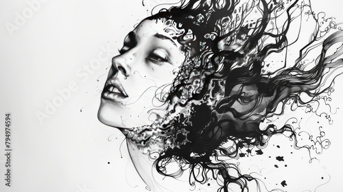 Expressive ink illustration pushing the boundaries of traditional fine art