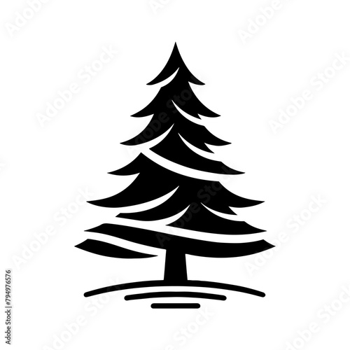 Spruce Tree Vector Silhouette Showcasing the Timeless Beauty- Spruce Tree Illustration- Minimalist Spruce Tree vector.