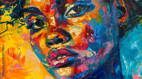 Vibrant acrylic portrait capturing the essence of a subject's personality