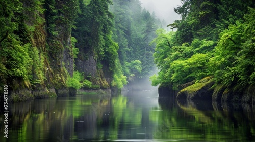 Serene Forest River Scenery
