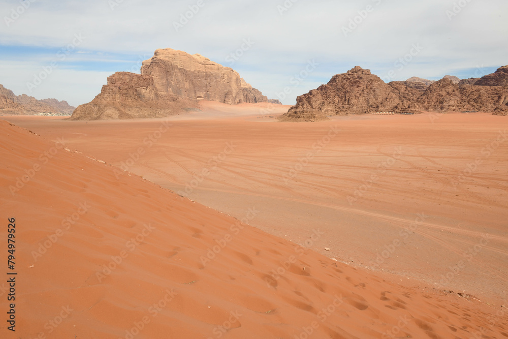 Landscape of Wadi Rum desert in Jordan