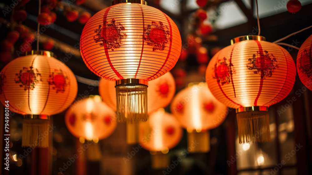 Naklejka premium chinese new year lanterns