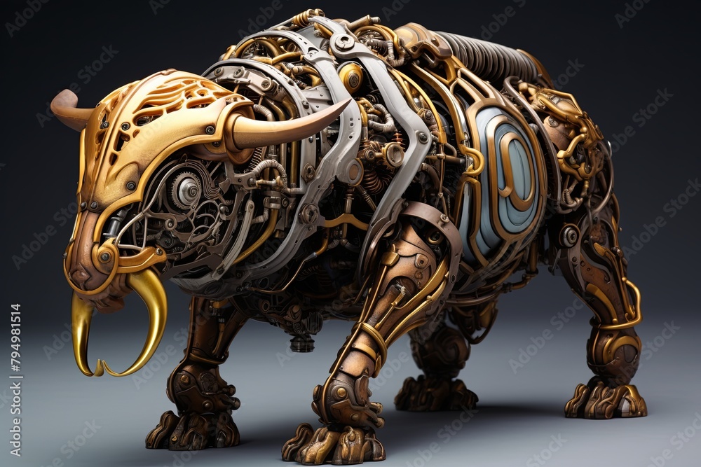 Fototapeta premium Steampunk Clockwork Biomechanical Animal Art Designs