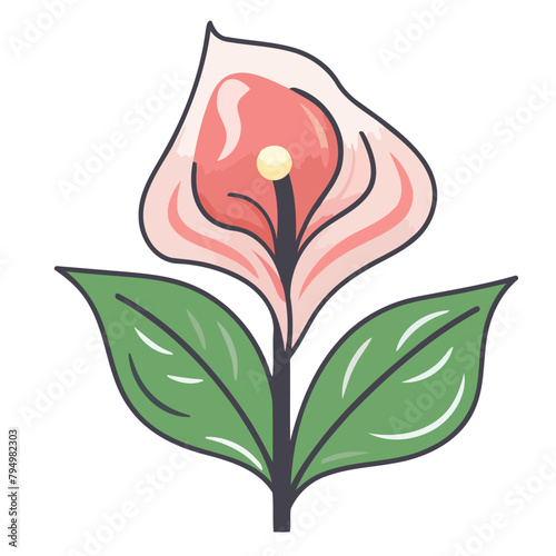 A vector icon depicting an anthurium plant, ideal for illustrating botanical themes or indoor gardening.