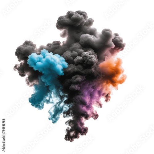 colorful smoke isolated on transparent background