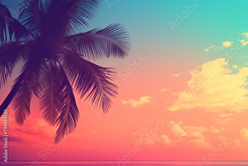 Tropical Lagoon Gradient Hues  Beach Sunset Shades Majesty
