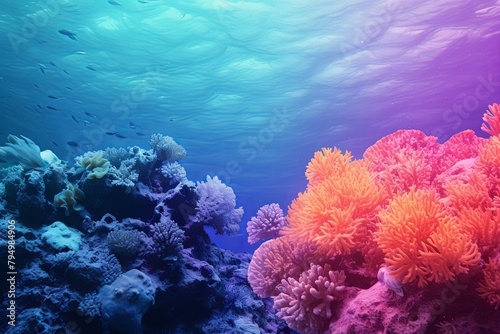 Tropical Lagoon's Spectrum: A Gradient Blend of Reef Hues