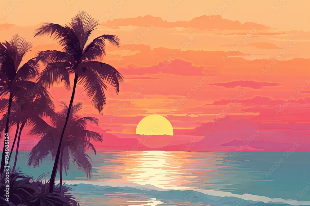 Tropical Sunrise Color Palettes: Seaside Morning Color Mixes Spectrum