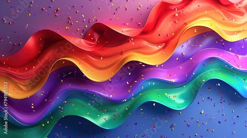 Vibrant Rainbow Flag Waves in Celebration of LGBT Pride
