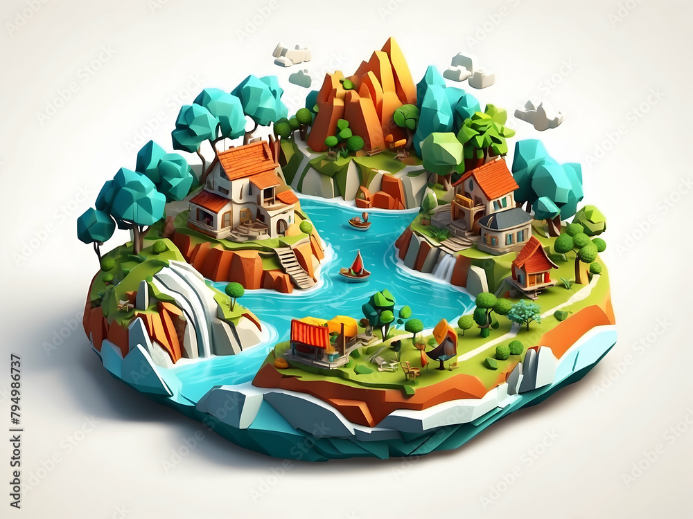 Exploring Asset Archipelago: A 3D Icon Comparison of Prices and Values in Cartoon Island Scenes