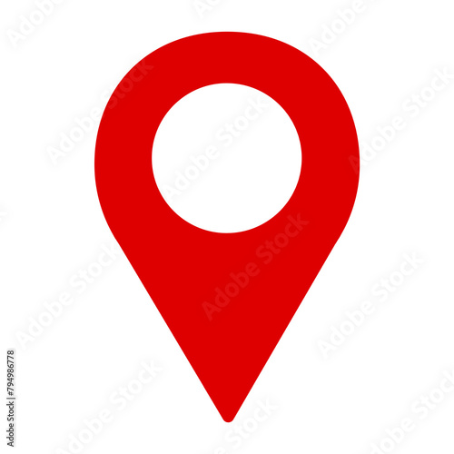 Pin location icon isolated on white transparent background. PNG File Format photo