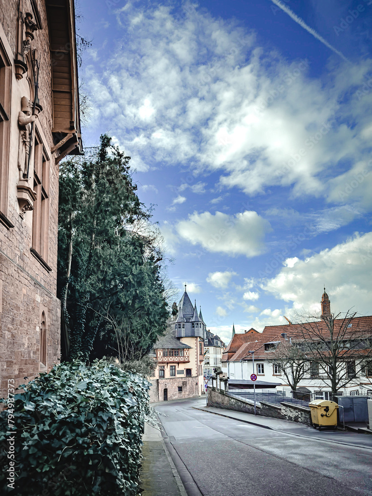 Obraz premium Street view of old village Heidelberg in Germany