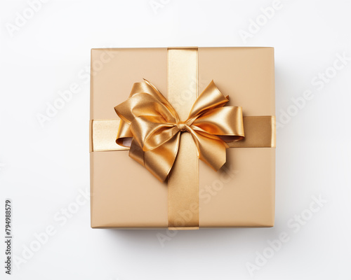 Christmas card template. Happy New year backdrop. Beautiful gift box in hands..