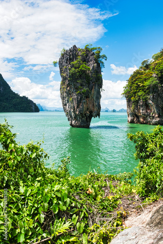 23.08.2023. Amazing scenery natural landscape of tapoo island Phang-Nga bay, Water tours travel nature Phuket Thailand, Tourism beautiful destination famous place Asia, Summer holiday vacation.
