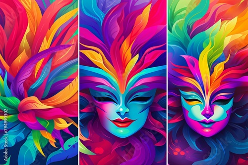 Vibrant Carnival Color Gradients: Lively Rio Fever photo