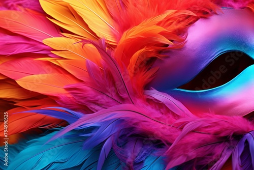 Vibrant Masquerade Carnival: Colorful Gradients & Vivid Hues photo