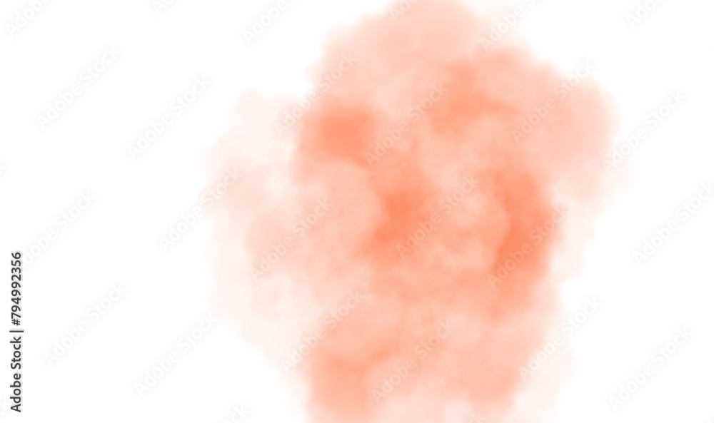 Colorful smoke on transparent background. Elegant colorful brush strokes. Colorful clouds explosion on transparent background. Png image.