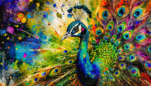 Lively peacock