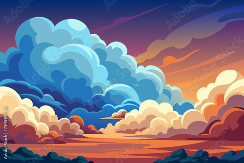Cumulus clouds forming a dramatic backdrop