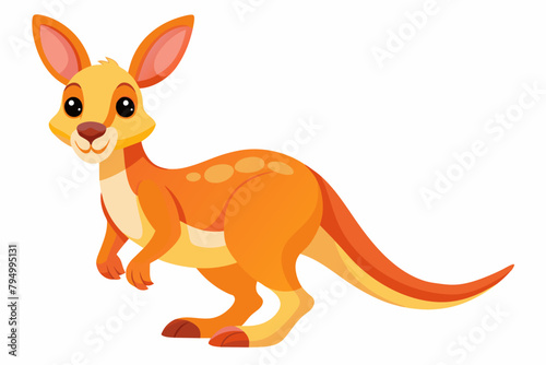 Cute Kangaroo Bouncy gradient illustration in white background