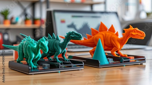 Dinosaur board game pawns printed on a 3D printer