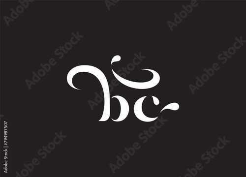 bc Lowercase Letter Initial Logo Design Template Vector Illustration