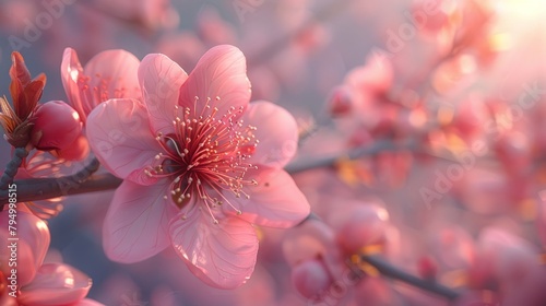 A bunch of pink flowers with water droplets on them photo
