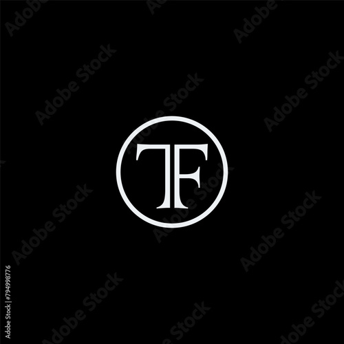 TF monogram fashion logo black and white.
