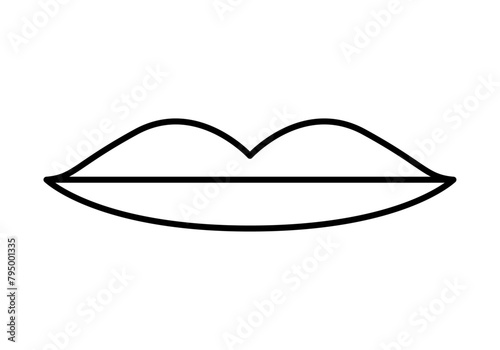 Icono negro de labios en fondo blanco.