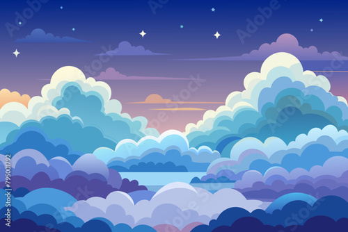 Stratus clouds blending seamlessly with a misty horizon