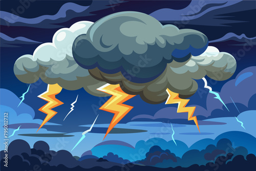 Thunderclouds rumbling in a turbulent sky
