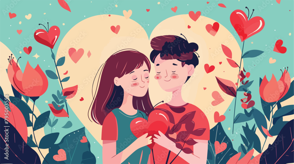 cute posters valentines day greetings vector illustration