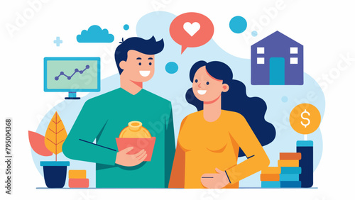 A couple communicates openly and regularly about their finances working together to build a strong financial foundation for their family.