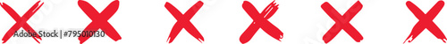 Red cross x vector icon. no wrong symbol. delete or false, vote sign. Reject cancel graphic design element set photo