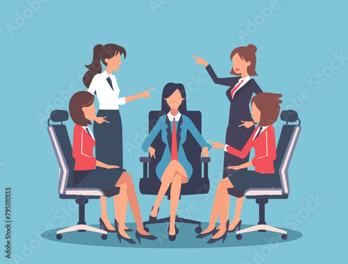 a group of business women sitting around a table