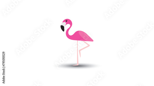 Pink Flamingo cute cartoon, suitable for coloring book