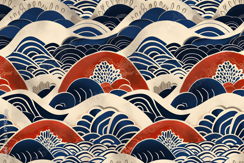 japan wave abstract seamless