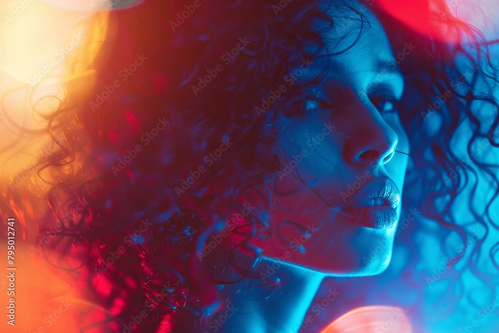 a woman with curly hair a woman with curly hair