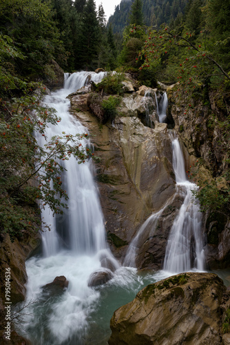 Long Exposure of Langetaler Wasserfall  Stubai Valley