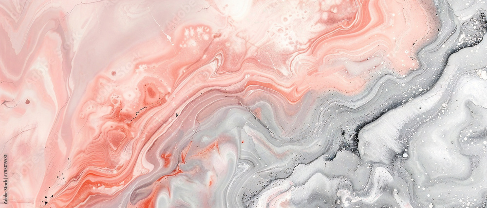 Soft pink and gray swirls in abstract marble texture, creating a calming and elegant aesthetic.
