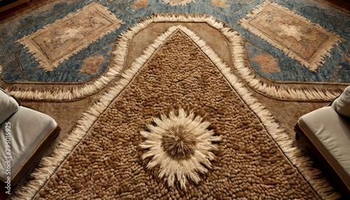 carpet on the floor, "Elevated Elegance: Top-Down Perspectives on Textured Carpets"