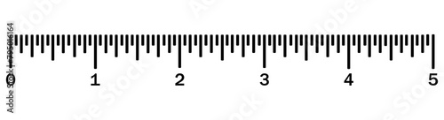 Horizontal measuring ruler with a mark of 5 centimeters. Vector. photo