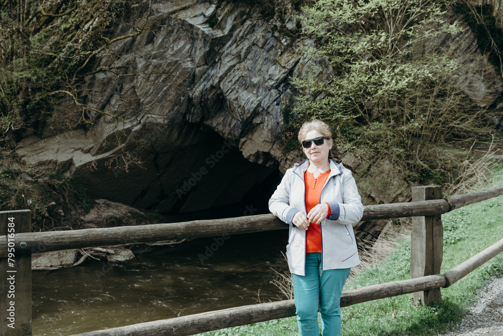 Portrait of an elderly woman in nature. Portrait of an elderly woman in nature.