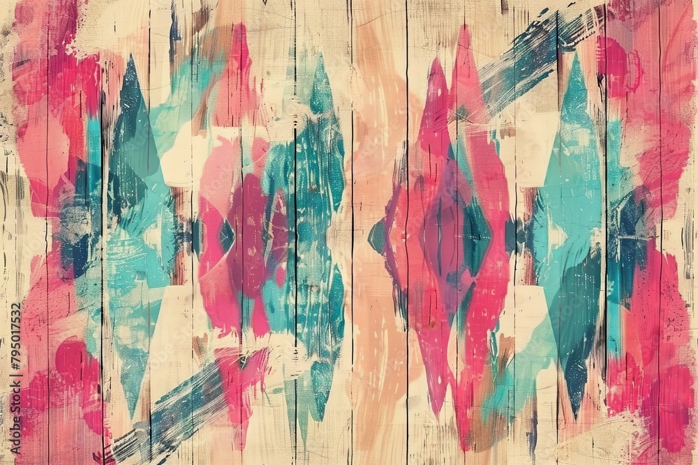 Naklejka premium Abstract Artwork with Vivid Brushstrokes