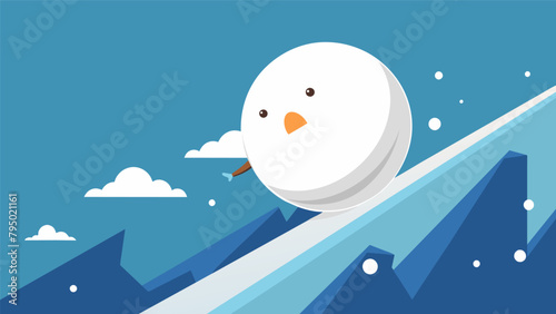 An animated snowball rolling downhill getting larger and larger as it represents the effect of compound interest.