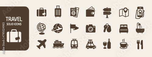 Set of icons about travel, hotels, etc.