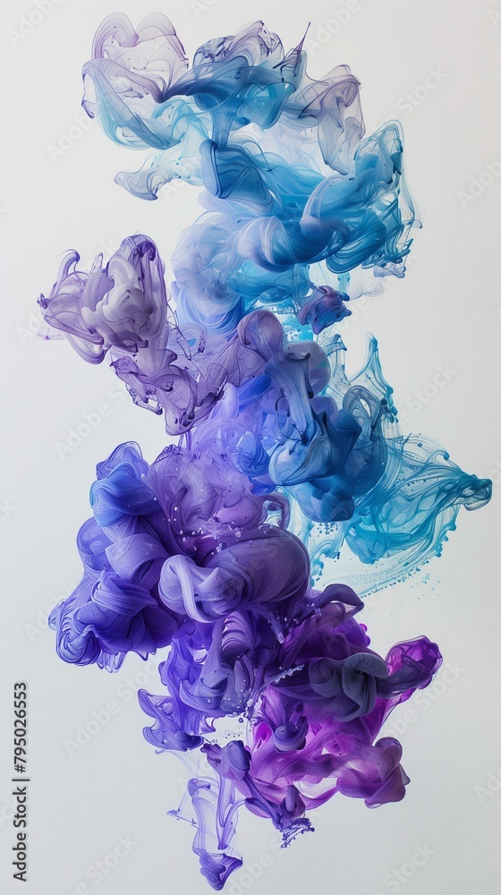 Colorful ink swirls dissipating in water. Underwater ink dispersion Colorful ink swirls dissipating in water. Underwater ink dispersion