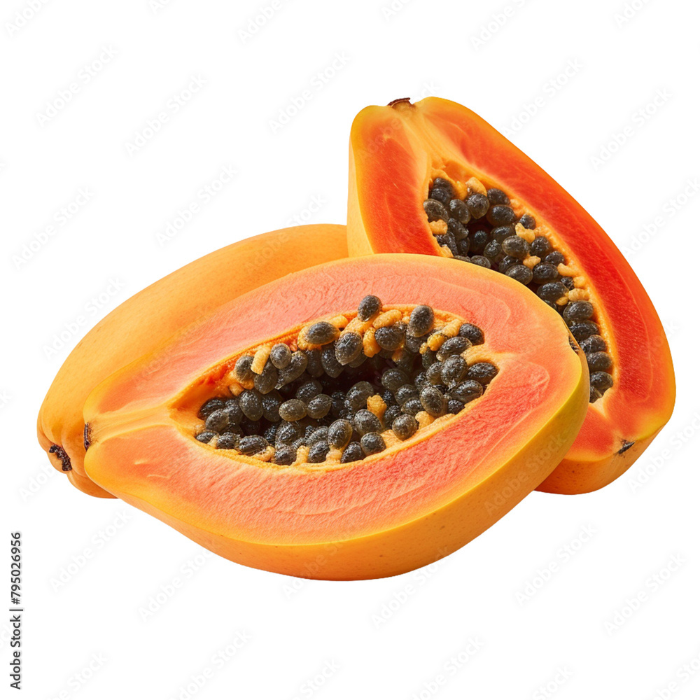 papaya isolated on white background. papaya isolated on white background.